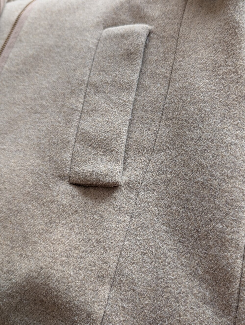 J.Crew Wool Blend City Coat Oatmeal Women’s Size 10 Funnel Neck Zip Jacket - Picture 13 of 16
